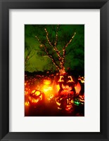 Jack o' lanterns lit up at night, Roger Williams Park Zoo, Rhode Island Fine Art Print