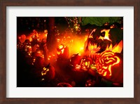 Jack o' lanterns lit up Roger Williams Park Zoo, RI Fine Art Print