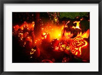 Jack o' lanterns lit up Roger Williams Park Zoo, RI Fine Art Print