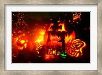 Jack o' lanterns lit at Roger Williams Park Zoo, Rhode Island, USA Fine Art Print