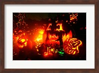 Jack o' lanterns lit at Roger Williams Park Zoo, Rhode Island, USA Fine Art Print