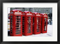 Telephone booths in a row, London, England Fine Art Print