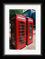 Two telephone booths, London, England Fine Art Print