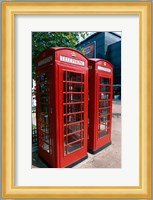 Two telephone booths, London, England Fine Art Print