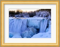 Waterfall frozen in winter, American Falls, Niagara Falls, New York, USA Fine Art Print