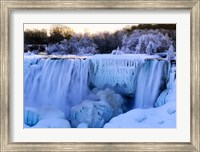 Waterfall frozen in winter, American Falls, Niagara Falls, New York, USA Fine Art Print