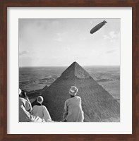 The Graf Zeppelin's Rendezvous with Pyraminds of Gizeh, Egypt Fine Art Print