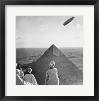 The Graf Zeppelin's Rendezvous with Pyraminds of Gizeh, Egypt Framed Print