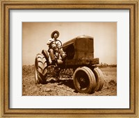 Farmer Plowing a Field with a Tractor Fine Art Print