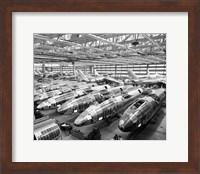 Incomplete Bomber Planes on the Final Assembly Line in an Airplane Factory, Wichita, Kansas, USA Fine Art Print