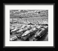 Incomplete Bomber Planes on the Final Assembly Line in an Airplane Factory, Wichita, Kansas, USA Fine Art Print
