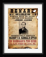 Jesse James Wanted Poster Framed Print