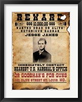 Jesse James Wanted Poster Framed Print