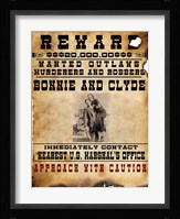 Bonnie and Clyde Wanted Poster Framed Print