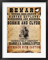 Bonnie and Clyde Wanted Poster Framed Print