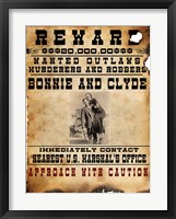 Bonnie and Clyde Wanted Poster Framed Print