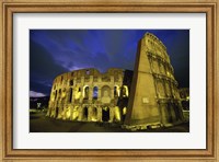 Colosseum lit up at night, Rome, Italy Fine Art Print