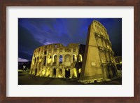 Colosseum lit up at night, Rome, Italy Fine Art Print