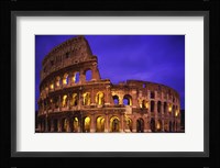 Low angle view of a coliseum lit up at night, Colosseum, Rome, Italy Fine Art Print
