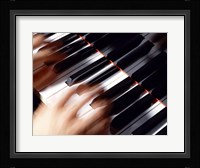 Close-up of a person's hands playing a piano Fine Art Print
