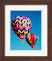 Hot Pink and Navy Blue Air Balloon Floating in the Sky Fine Art Print