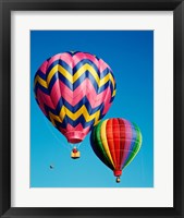 Hot Pink and Navy Blue Air Balloon Floating in the Sky Fine Art Print