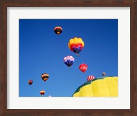 Hot Air Balloons Flying Away in a Group Fine Art Print