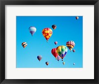 Group of Hot Air Balloons Floating Together in Albuquerque, New Mexico Fine Art Print