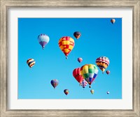 Group of Hot Air Balloons Floating Together in Albuquerque, New Mexico Fine Art Print