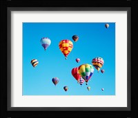 Group of Hot Air Balloons Floating Together in Albuquerque, New Mexico Fine Art Print