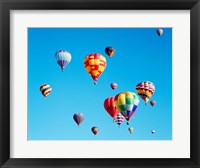 Group of Hot Air Balloons Floating Together in Albuquerque, New Mexico Fine Art Print