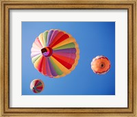 Three Rainbow Colored Hot Air Balloons from Below Fine Art Print
