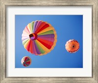 Three Rainbow Colored Hot Air Balloons from Below Fine Art Print