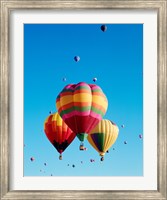 3 Hot Air Balloons Together with Other Hot Air Balloons in the Background Fine Art Print