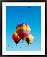 3 Hot Air Balloons Together with Other Hot Air Balloons in the Background Fine Art Print