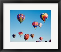 Hot Air Balloons in a Group Floating into the Sky Fine Art Print