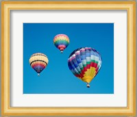 3 Multi-Colored Hot Air Balloons Flying Fine Art Print