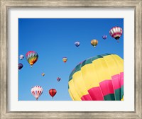 View of Hot Air Balloons Flying into the Sky in New Mexico Fine Art Print