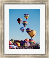 Low Angle View Of Colorful Hot Air Balloons In The Sky , Albuquerque International Balloon Fiesta, Albuquerque, New Mexico, USA Fine Art Print