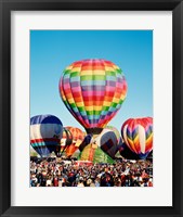 Floating hot air balloons, Albuquerque International Balloon Fiesta, Albuquerque, New Mexico, USA Fine Art Print
