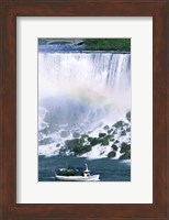 Boat in front of a waterfall, American Falls, Niagara Falls, New York, USA Fine Art Print