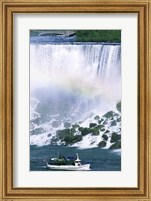 Boat in front of a waterfall, American Falls, Niagara Falls, New York, USA Fine Art Print