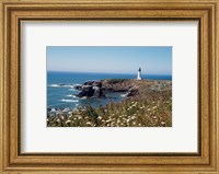 Lighthouse on the coast, Yaquina Head Lighthouse, Oregon, USA Fine Art Print