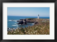 Lighthouse on the coast, Yaquina Head Lighthouse, Oregon, USA Fine Art Print