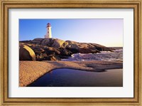 Lighthouse on the coast, Peggy's Cove Lighthouse, Peggy's Cove, Nova Scotia, Canada Fine Art Print