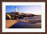 Lighthouse on the coast, Peggy's Cove Lighthouse, Peggy's Cove, Nova Scotia, Canada Fine Art Print