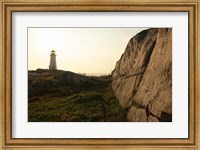 Lighthouse on the beach at dusk, Peggy's Cove Lighthouse, Peggy's Cove, Nova Scotia, Canada Fine Art Print
