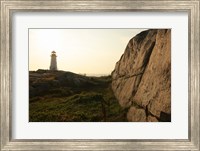 Lighthouse on the beach at dusk, Peggy's Cove Lighthouse, Peggy's Cove, Nova Scotia, Canada Fine Art Print
