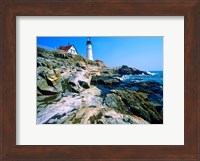 Lighthouse at the coast, Portland Head Lighthouse, Cape Elizabeth, Maine, USA Fine Art Print