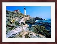 Lighthouse at the coast, Portland Head Lighthouse, Cape Elizabeth, Maine, USA Fine Art Print
